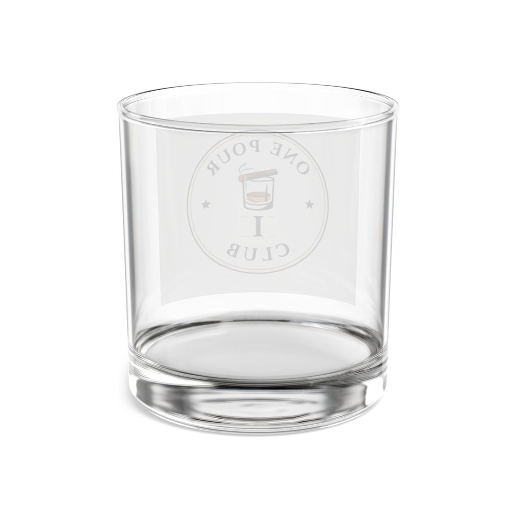 One Pour Club (White) Rocks Glass — 10 oz Whiskey Glass