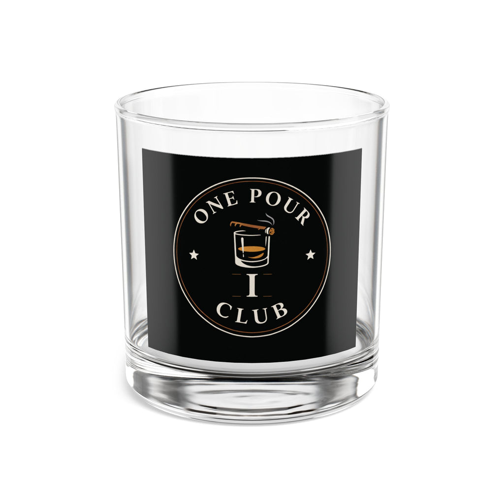 One Pour Club (Black) Rocks Glass — 10 oz Whiskey Glass