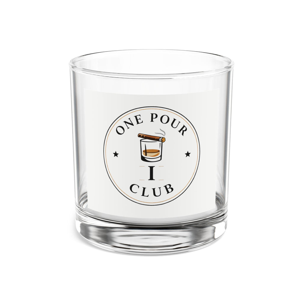 One Pour Club (White) Rocks Glass — 10 oz Whiskey Glass
