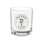 One Pour Club (White) Rocks Glass — 10 oz Whiskey Glass