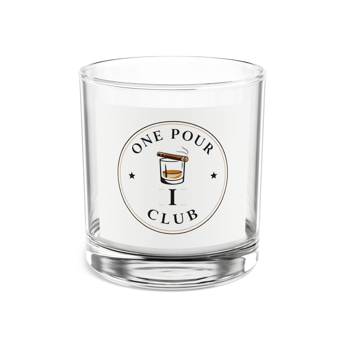 One Pour Club (White) Rocks Glass — 10 oz Whiskey Glass