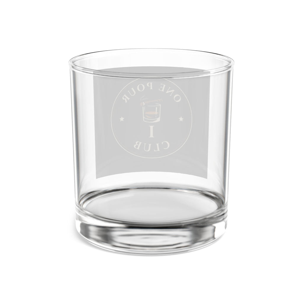 One Pour Club (Black) Rocks Glass — 10 oz Whiskey Glass
